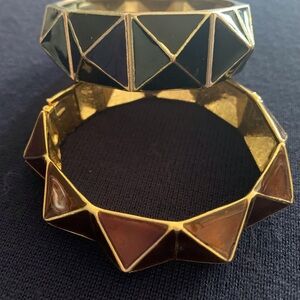 Geometric Black and Brown Bangles